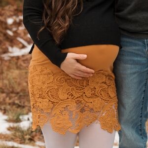 Haute Monde Tan Lace Detail Garment